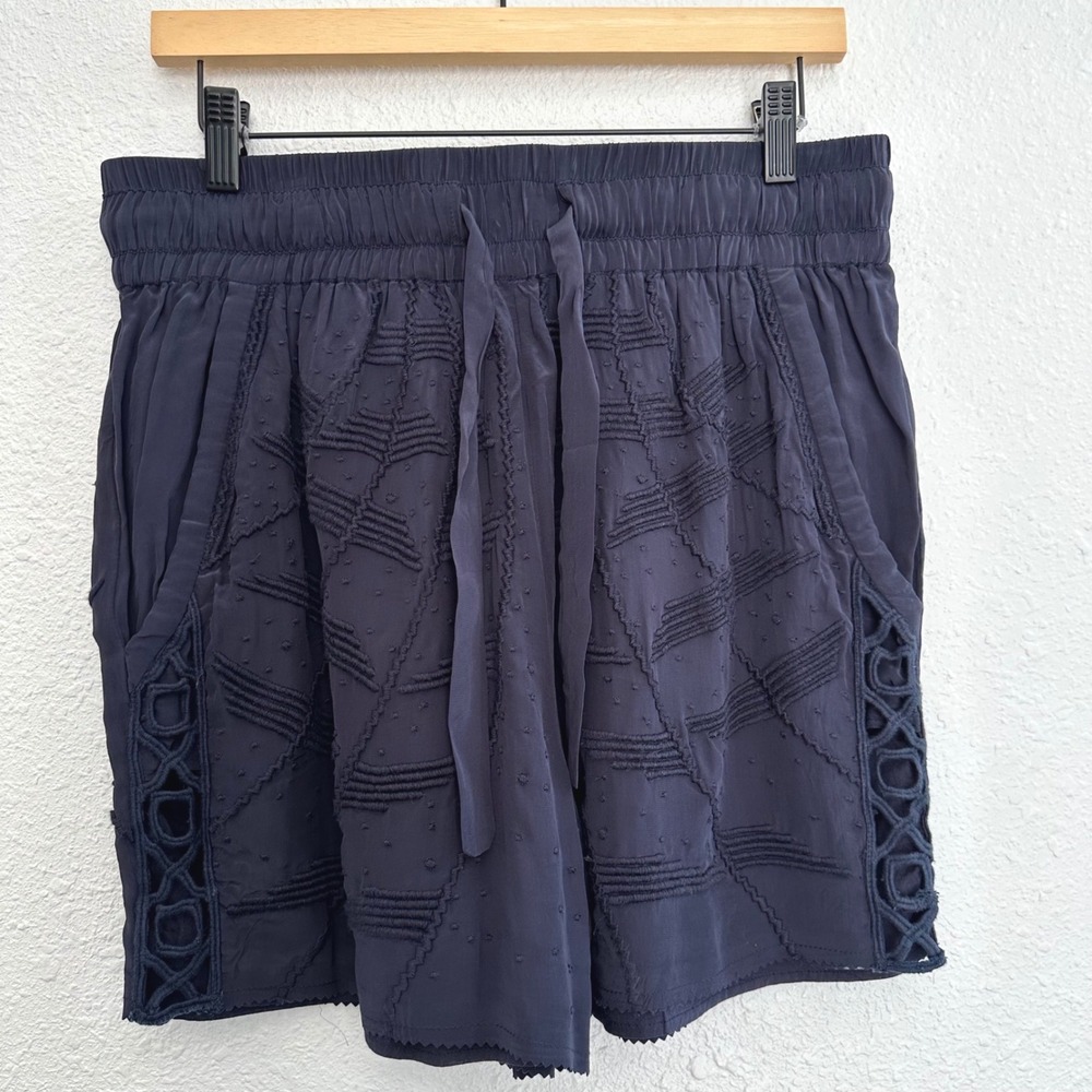 IRO Bobby Shorts Women 38 US 6 Navy Blue Embroidered‎ Preppy Coastal Resort